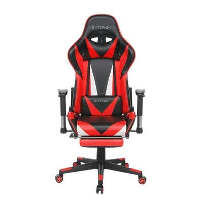 Ergonomic Design High Back PC & Racing Game Chair KingSo Color: Red