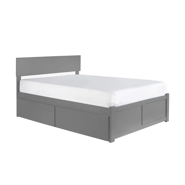 Atlantic Furniture Orlando Platform Bed with 2 Urban Bed Drawers, King, Grey