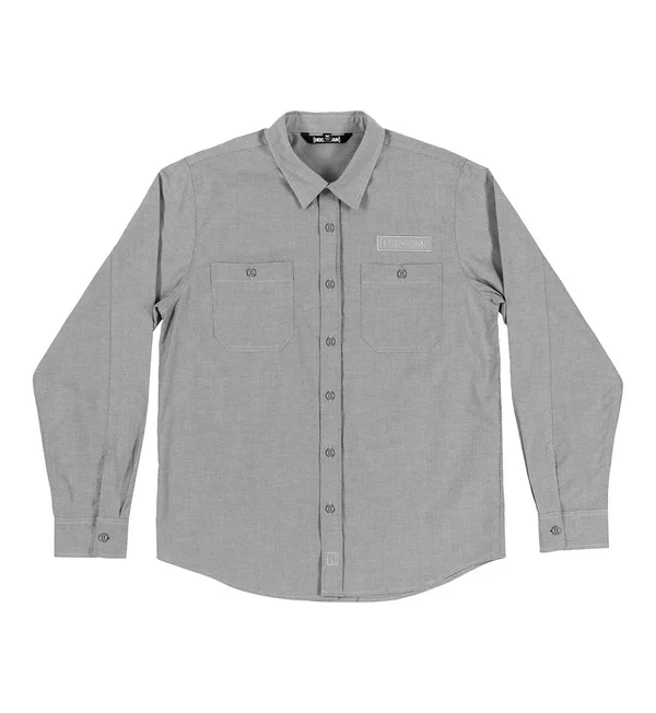 Donut Garage Woven LS - Size: 2XL, Gray