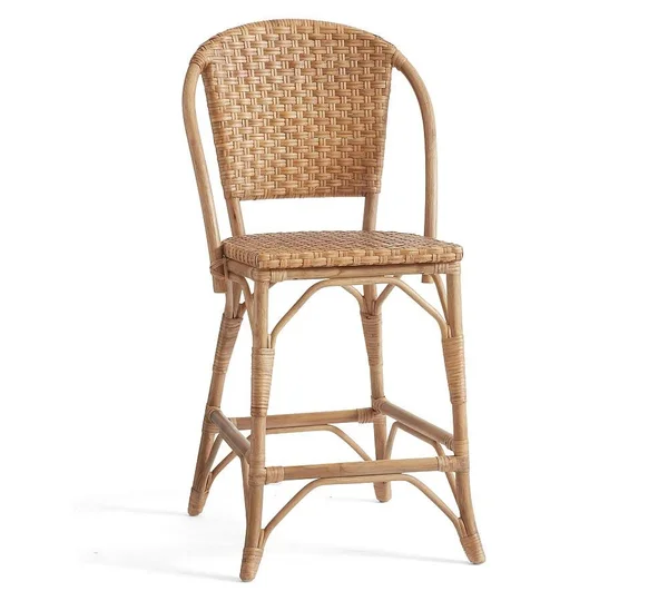Pottery Barn Parisian Woven Counter Stool, Natural