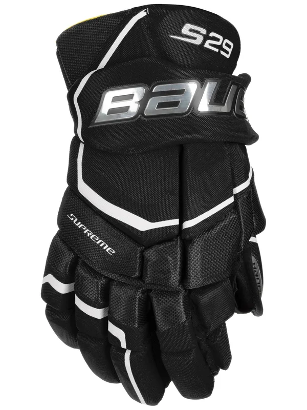 Bauer Supreme S29 Hockey Gloves - Junior - Black/White - 11.0x22