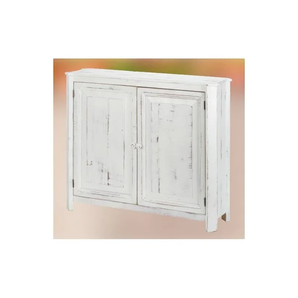 Luxury Living Loft 2-Door Credenza in White Distressed - ShopLadder