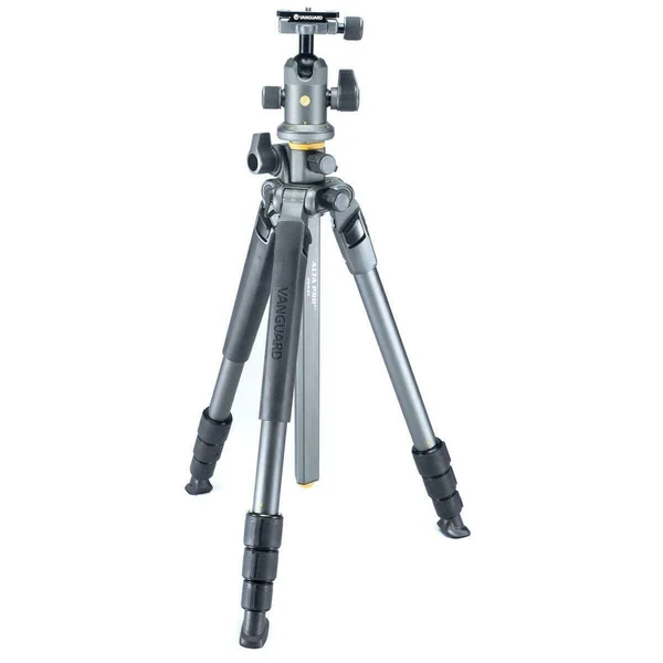 Vanguard Alta Pro 2+ 264AT 4-Section Aluminum Tripod - 15 lbs Capacity, 59x22 Maximum Height, Gray - with Vanguard Alta BH-100 Al