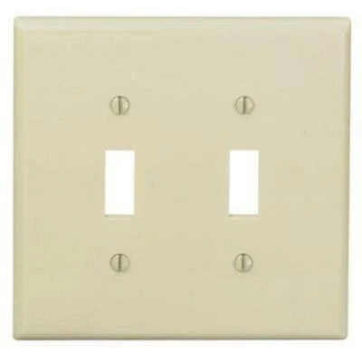 25unit Leviton 00pj2-00i Midway Toggle Switch Wallplate, Ivory, 2-Gang