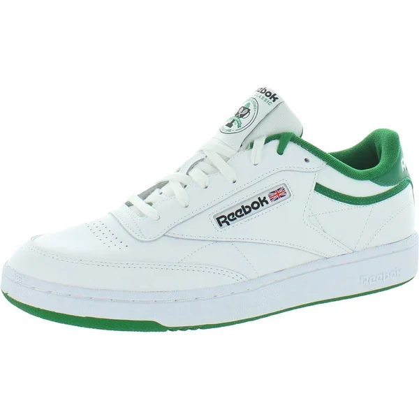 Reebok Club C 85 Mens Fitness Gym Running Shoes - White/Green/Black