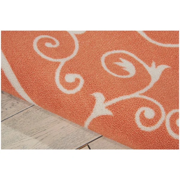 Nourison Home & Garden Area Rug, Orange, 5&3x22 x 7&5x22