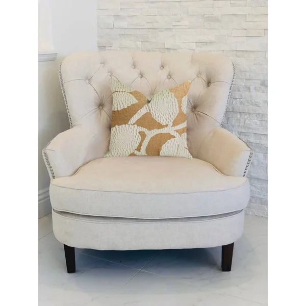 Plutus 20x22 x 20x22 Golden Arabella Vine Luxury Throw Pillow in Bronze Tones