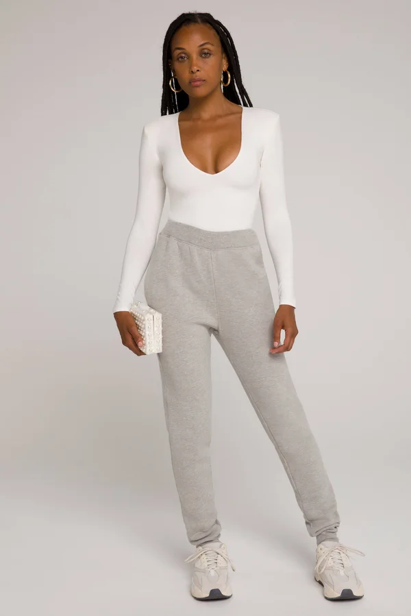 Good American Women's Good Waist Jogger in Heather Grey Size 0