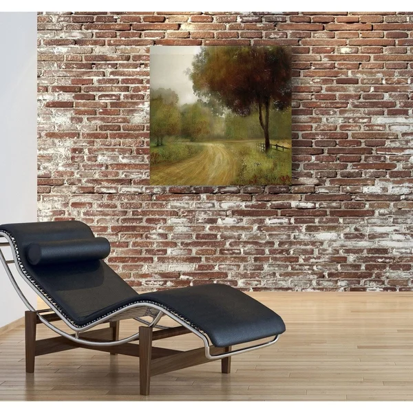 Wexford Home Country Road -Gallery Wrapped Canvas - Yellow, Blue, Green, Red, Black, White, Size: 40 x 40