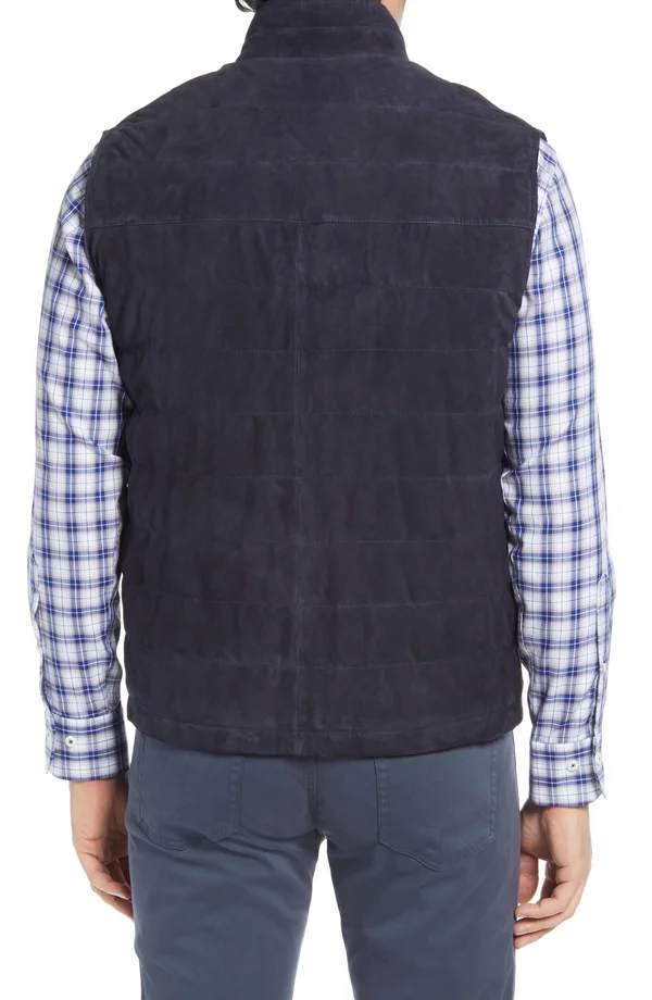 Men's Peter Millar Crown Suede Vest - Size Medium - Blue