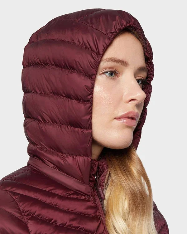 32 Degrees Women's Ultra-Light Long Packable Down 3/4 Jacket Darkest Spruce - XL