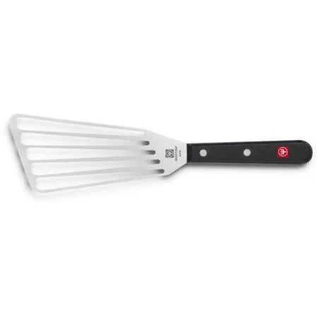 Wusthof 6.5 inch Offset Slotted Spatula, Gourmet Series, Full Tang, High Carbon Stain-Resistant Steel, Size: 6.5 x 1, Black