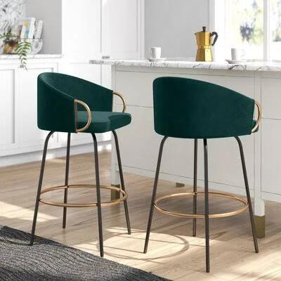 Aryan Swivel 26.25x22 Counter Stool Mercury Row Upholstery: Green