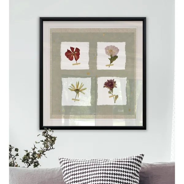 Pressed Blooms I -Framed Giclee Print - 22X22