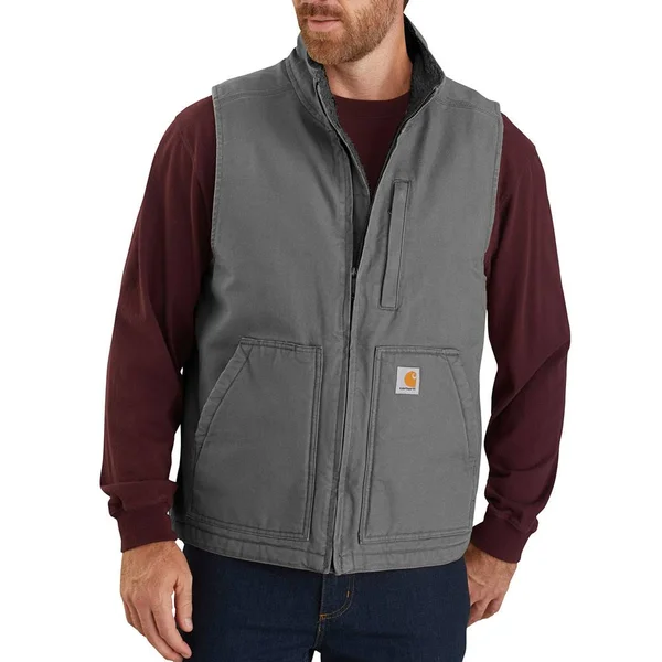 Carhartt Men's Sherpa Lined Mock Neck Vest - Gravel, XL