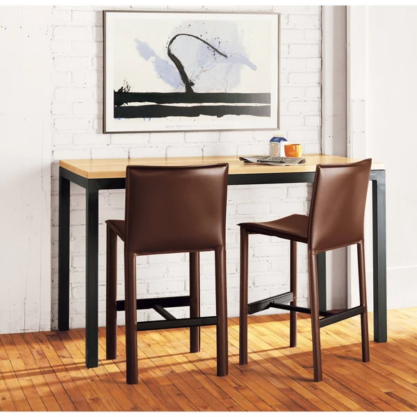 Room & Board, Modern Parsons Counter Table w/ Leg 18d 36W 35h in Sand, Ash w/ Sand Sta 1.5x22 in Top w/ Taupe Base