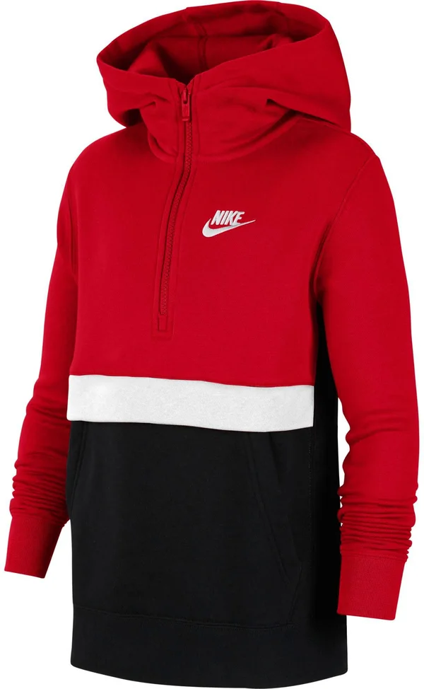 Nike Boys& Sportswear Club ½ Zip Hoodie - Large, Red
