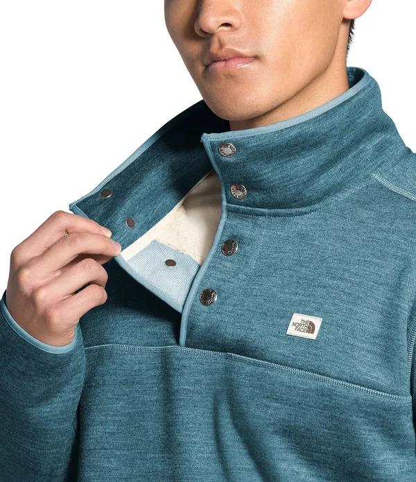The North Face Sherpa Patrol 1/4-Snap Pullover - Men's Mallard Blue White Heather, S