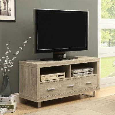 Monarch Specialties 48x22 TV Stand - Dark Taupe with 3 Drawers