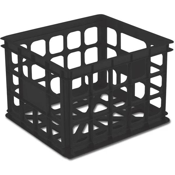 Sterilite 16929006 Plastic Storage Box Crate Black 12 Pack