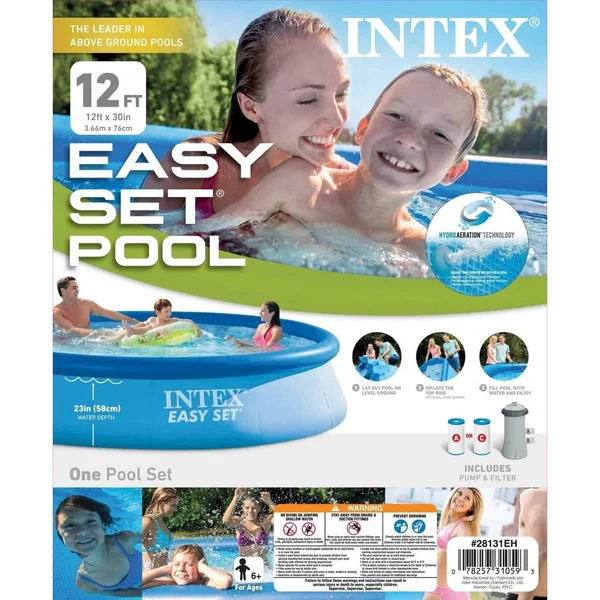 Intex 12& x 30x22 Easy Set Swimming Pool with 530 GPH Pump & Two Filter