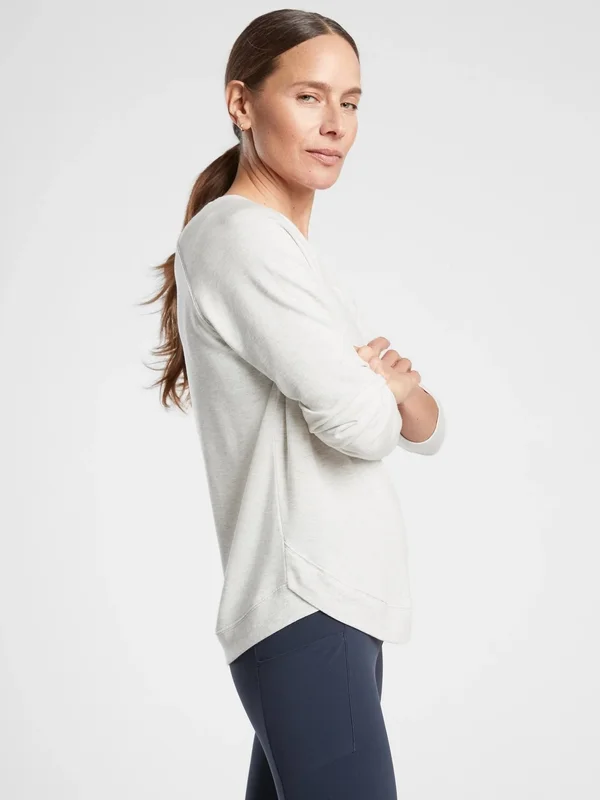 Athleta Women's Mindset Sweatshirt Fog Grey Heather Plus Size 1x