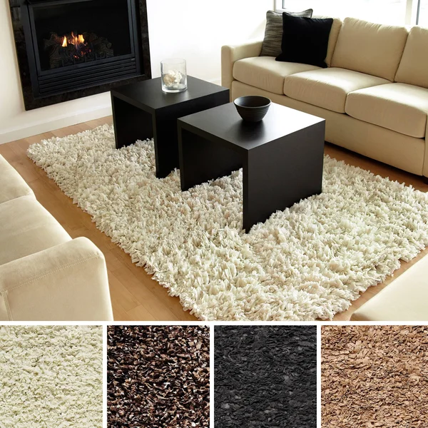 Anji Mountain 5& x 8& Creme Paper Shag Rug