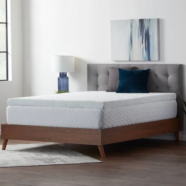 Lucid Comfort Collection 4 inch Gel and Aloe Memory Foam Topper - California King- with Cover