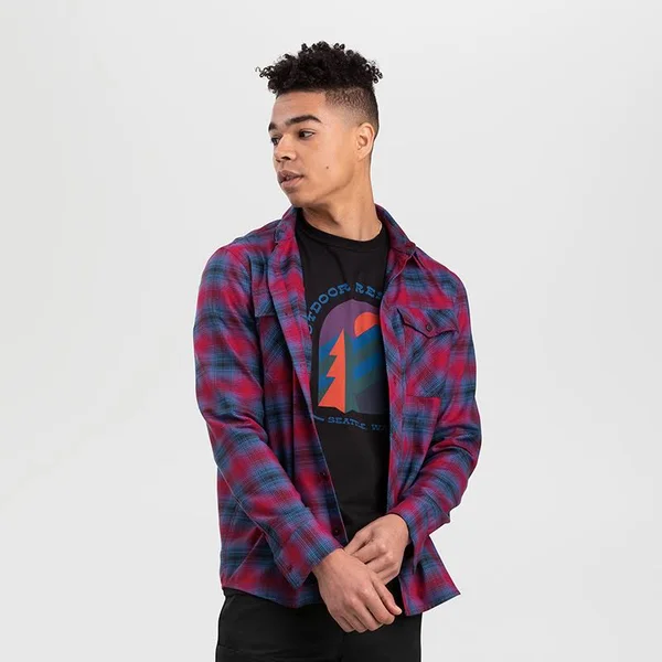 Outdoor Research Sandpoint Flannel Shirt - Men's Classic Blue Plaid - S