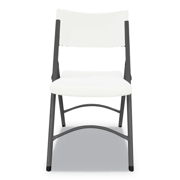 Alera ALEFR9302 Premium Molded Resin Folding Chair - White Seat/White BACK, Dark Gray Base