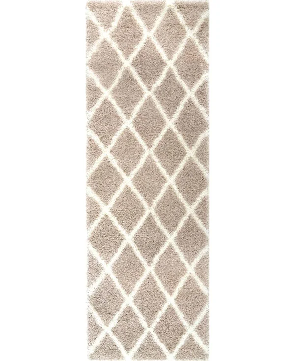 nuLOOM Diamond Shag Area Rug, Size: 4& x 6&, Beige