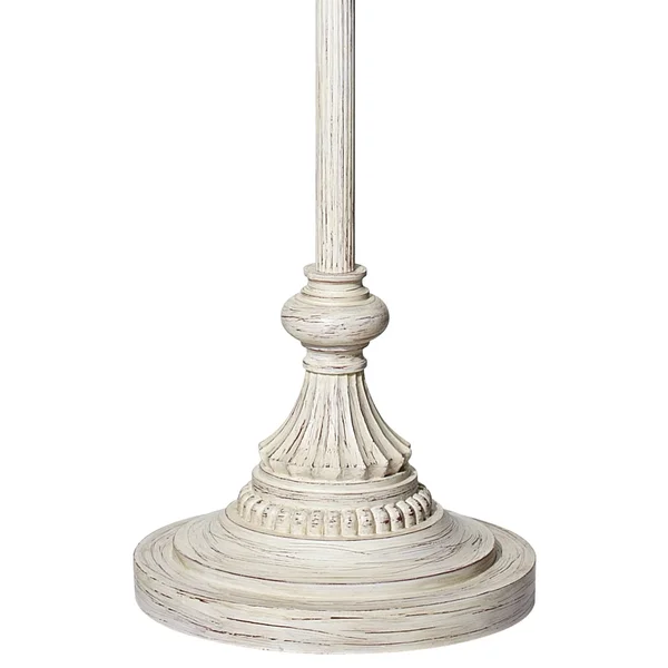 360 Lighting Vintage Chic Floor Lamp Base Antique White for Living Room Reading Bedroom Office