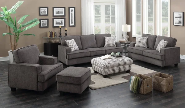 Emerald Home Ottoman- Grey Multi U3477-22-19