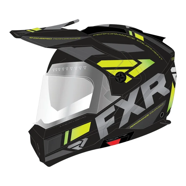 FXR Maverick Team Modular Snow Helmet w/Electric Shield Black/Charcoal/Hi-Vis XL