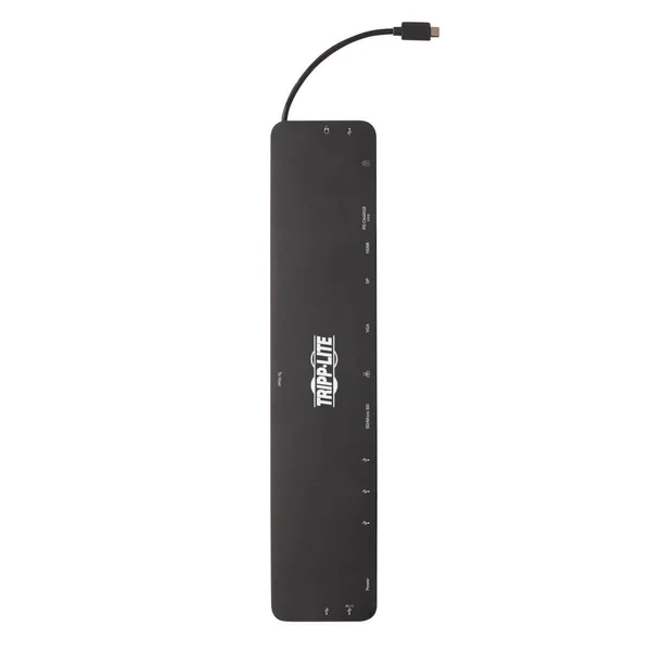 Tripp Lite Triple-Monitor USB C Dock USB C Docking Station with 4K HDMI & DisplayPort, VGA with USB-A/C, GbE, 100W PD, Black