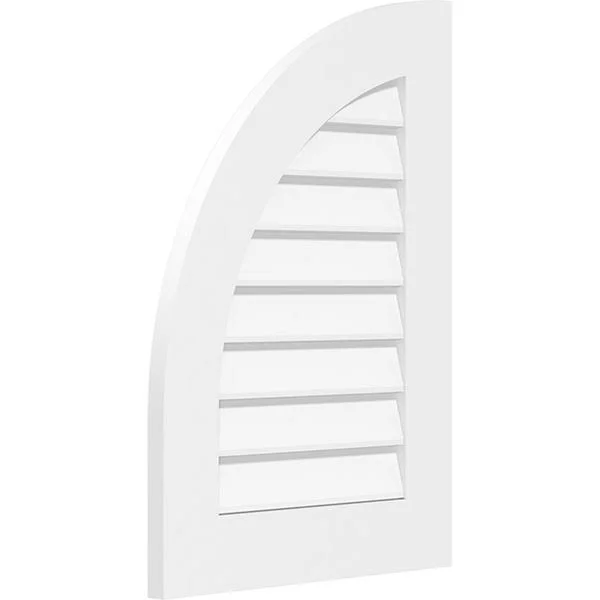 Ekena Millwork GVPQL26X3601SN 26x22W x 36x22H Quarter Round Top Left Surface Mount PVC Gable Vent: Non-Functional - w/ 3-1/2x22W