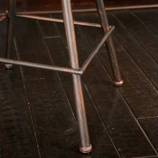 Noble House 26x22 Lawrence Saddle Bar Stool in Copper and Silver
