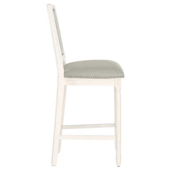 Safavieh Buchanan Rectangle Bar Stool (Set of 2) - Light Grey/Cream