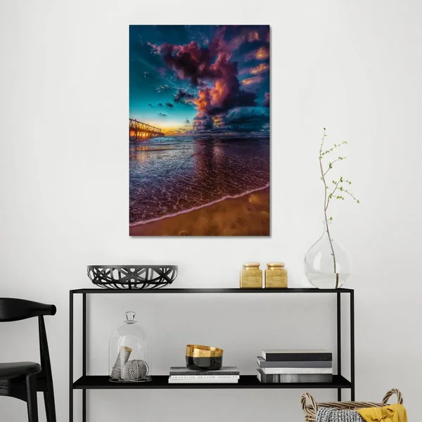 iCanvas Jetty Sunrise Art by Ben Mulder Canvas Art Wall Decor ( scenic & landscapes > Sky > sunrises & Sunsets u