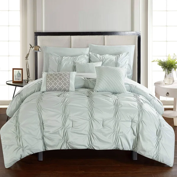 Chic Home Tori 10-Piece Comforter Bedding Set, Green, King