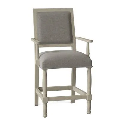 Ramsey 24x22 Counter Stool Fairfield Chair Body Fabric: 3162 Silver, Color: French Oak