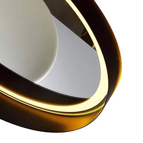Dreamwerks 30 x 30 inch Round Wall-Mounted LED Vanity/Bathroom Mirror with Touch Switch, IP44 Waterproofing, and A Gold Frame