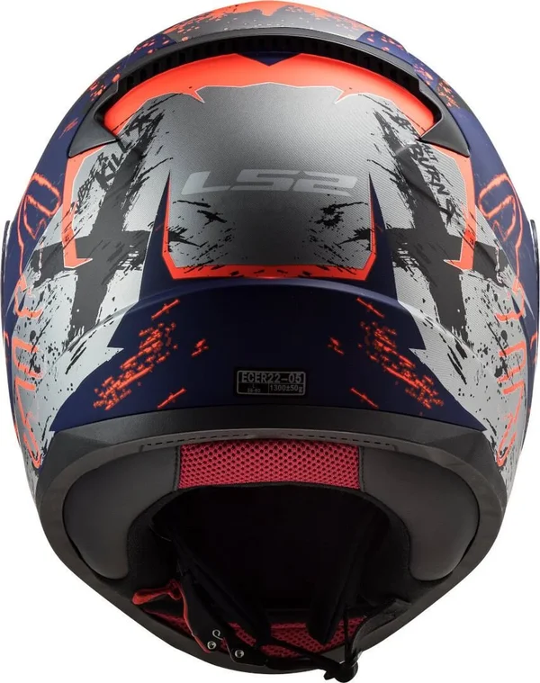 LS2 - Helmet FF353 Rapid Naughty Matt Blue - Fluo Orange - Size M