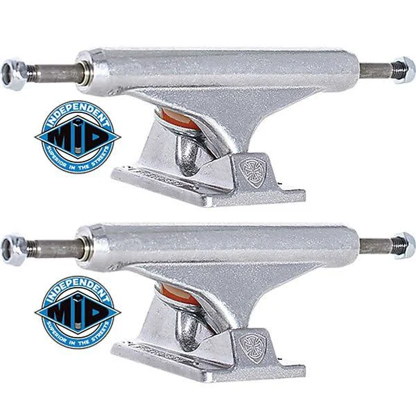 Independent Stage 11 - 129mm Mid Silver Skateboard Trucks - 5.0x22 Hanger 7.6x22 Axle (Set of 2)