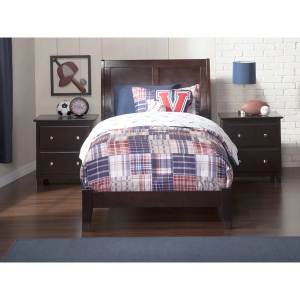 Atlantic Furniture Portland Traditional Bed in Espresso-Twin XL