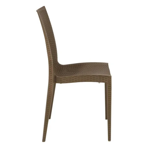 LeisureMod Weave Design Mace Indoor - Outdoor Dining Chair Red