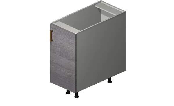 Wilora Paloma Marquis Grey Wood 12x22 x 27.13x22 x 24x22 Desk 1 Door Base Cabinet - Engineered Wood TGW-DDO12