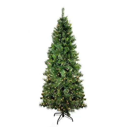 7.5' Pre-Lit Atlanta Mixed Cashmere Pine Medium Artificial Christmas Tree - Clear Lights - Green
