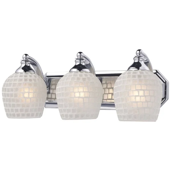 Elk Lighting - Inc. New Product Bath and Spa 3 Light Vanity in Polished Chrome and White Glass 570-3C-WHT Sold by VaasuHomes