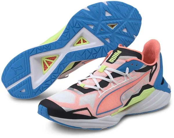 Puma UltraRide Men's Running Shoes - White/Nrgy Blue/Peach, 11.5
